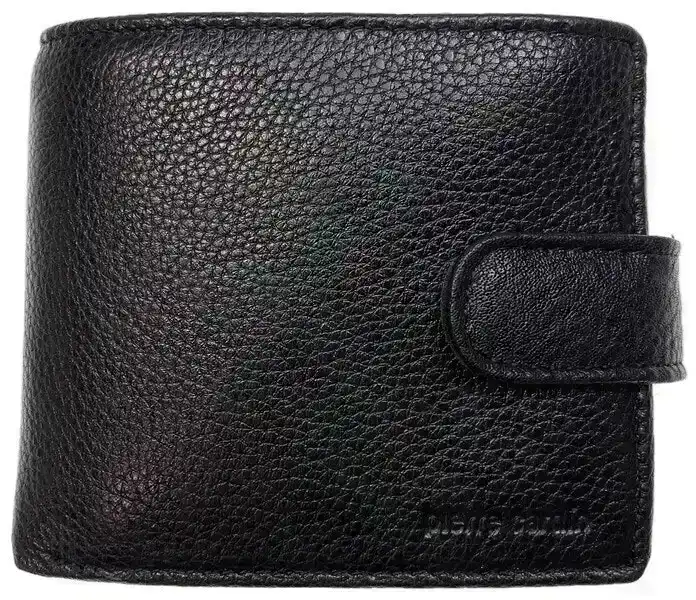 Pierre Cardin RFID Mens Wallet Bi-Fold Genuine Italian Leather w GIFT BOX  - Black