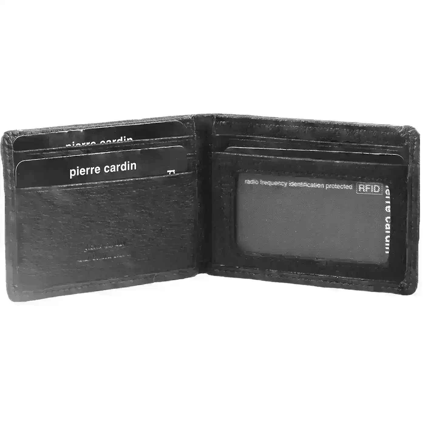 Pierre Cardin Mens RFID Slim Wallet Genuine Italian Leather w Gift Box - Black