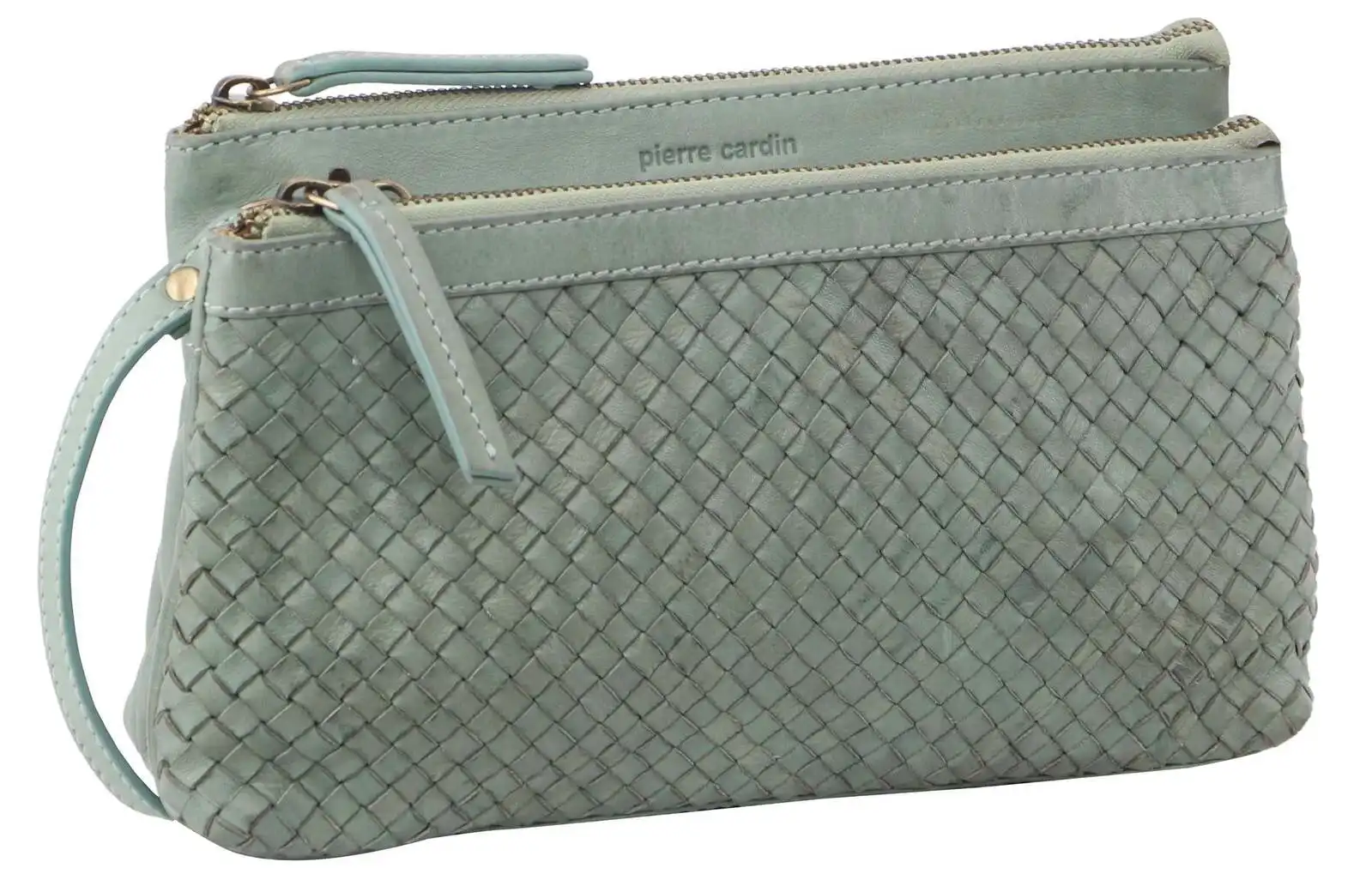 Pierre Cardin Woven Ladies Crossbody/Clutch Bag - Mint