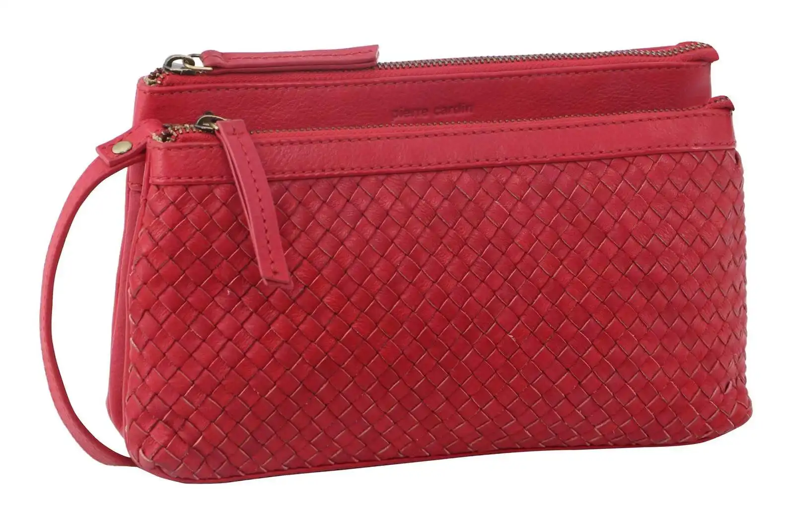 Pierre Cardin Woven Ladies Crossbody/ Clutch Bag - Red