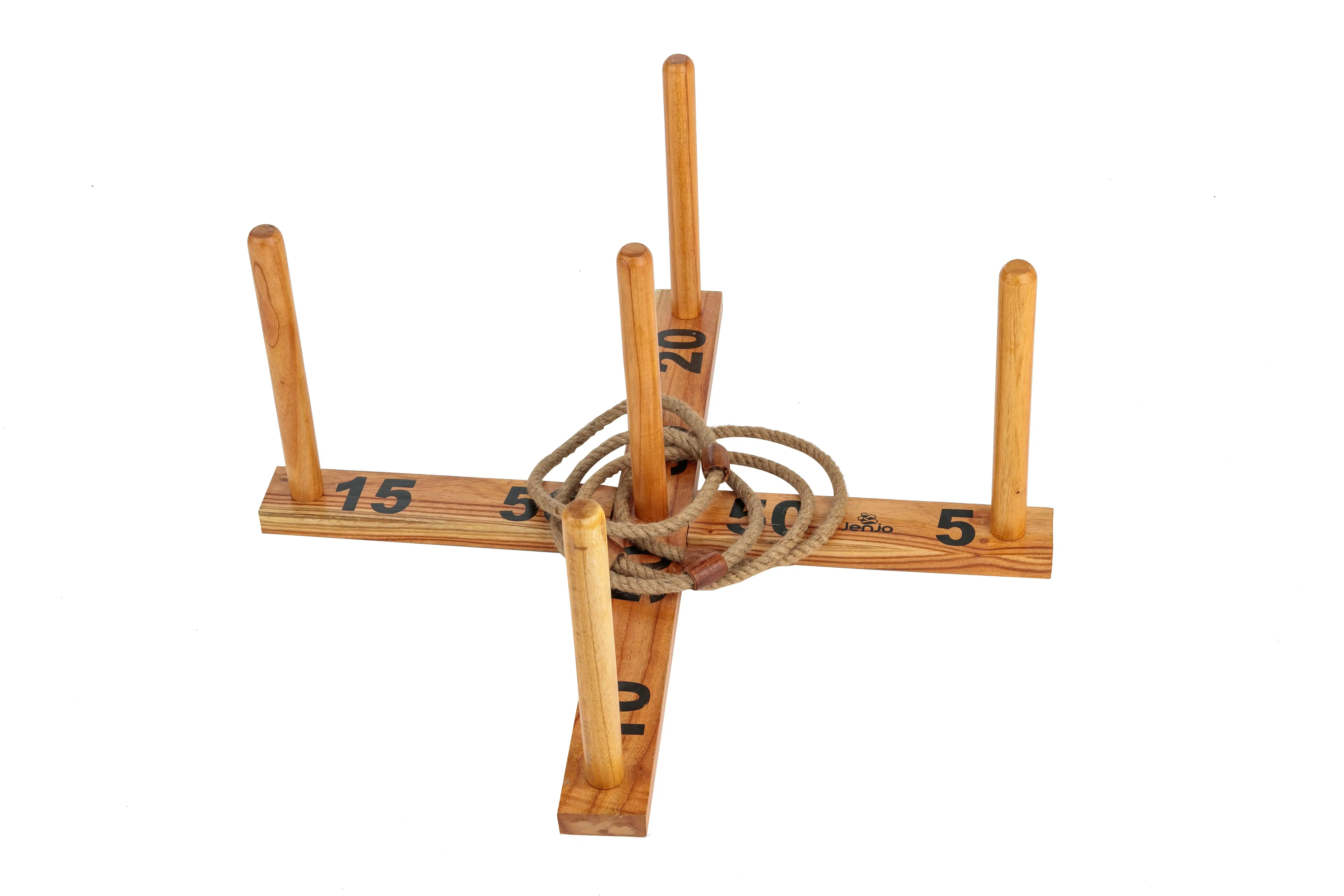 Giant Wooden Rope Ring Toss Quoits Outdoor Game Set
