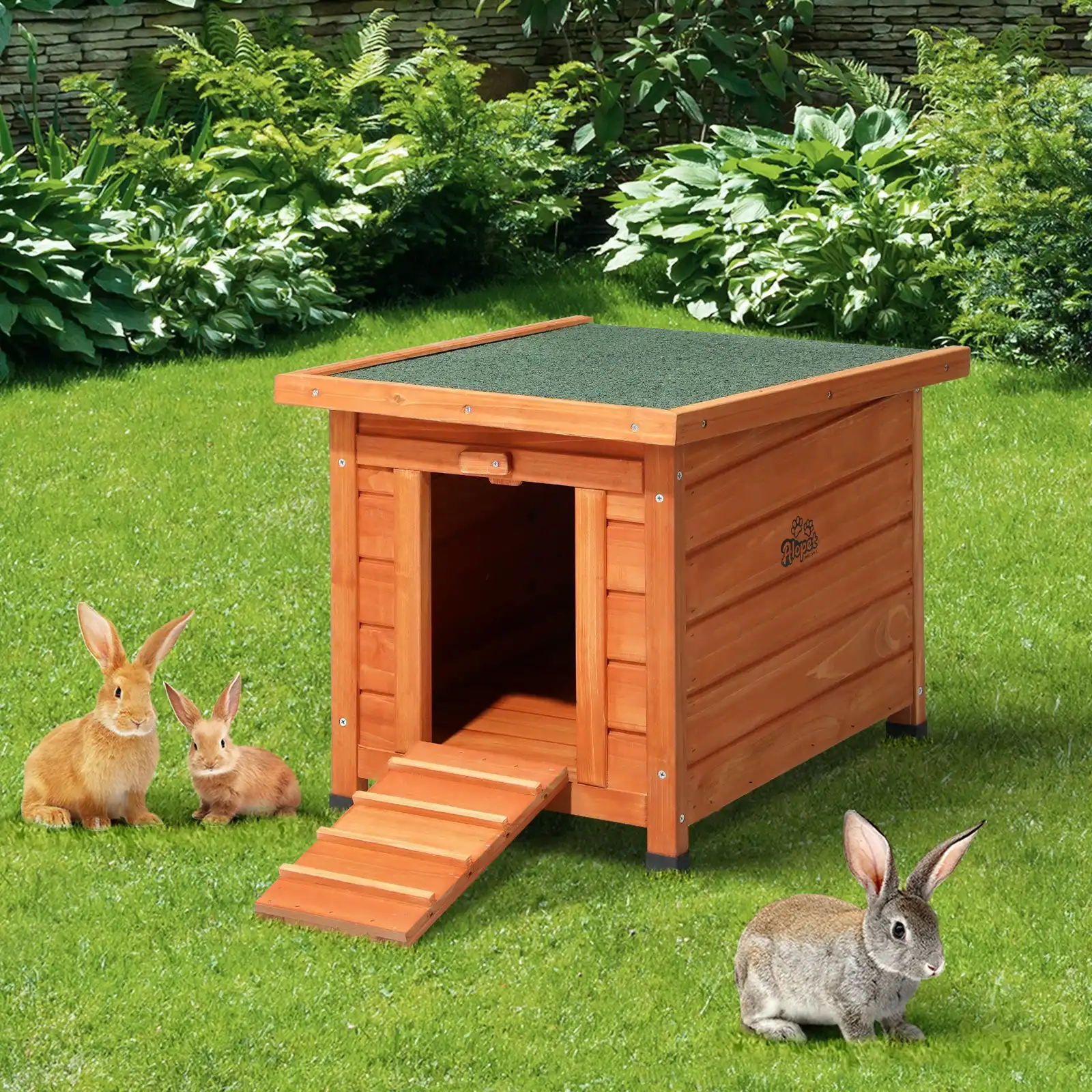 Alopet Cube Rabbit Hutch Wooden Cage Chicken Coop House Enclosure Outdoor/Indoor