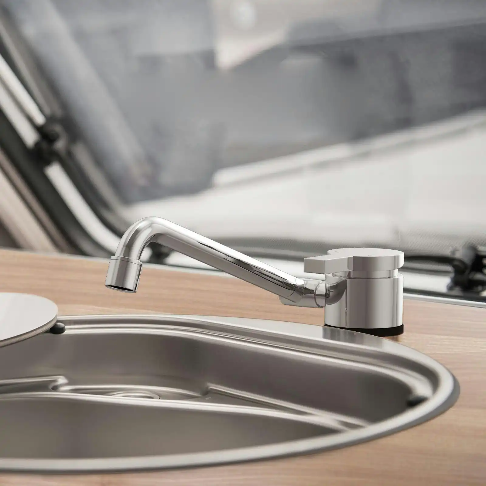 Welba Caravan Kitchen Mixer Tap Fold Down Foldable Motorhome Faucet Swivel WELS