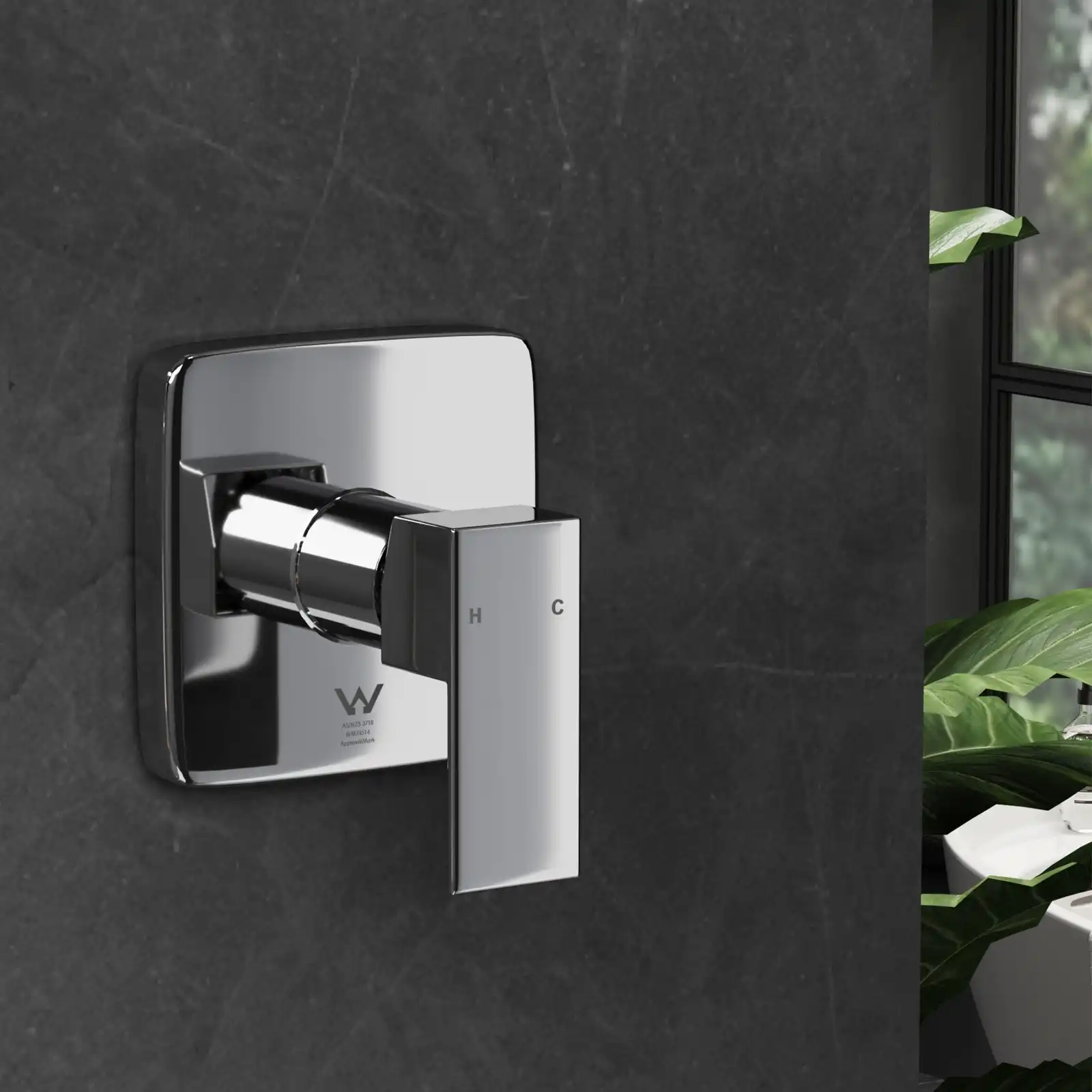Welba Shower Mixer Tap Bathroom Wall Tapware Brass Tapware Square Chrome