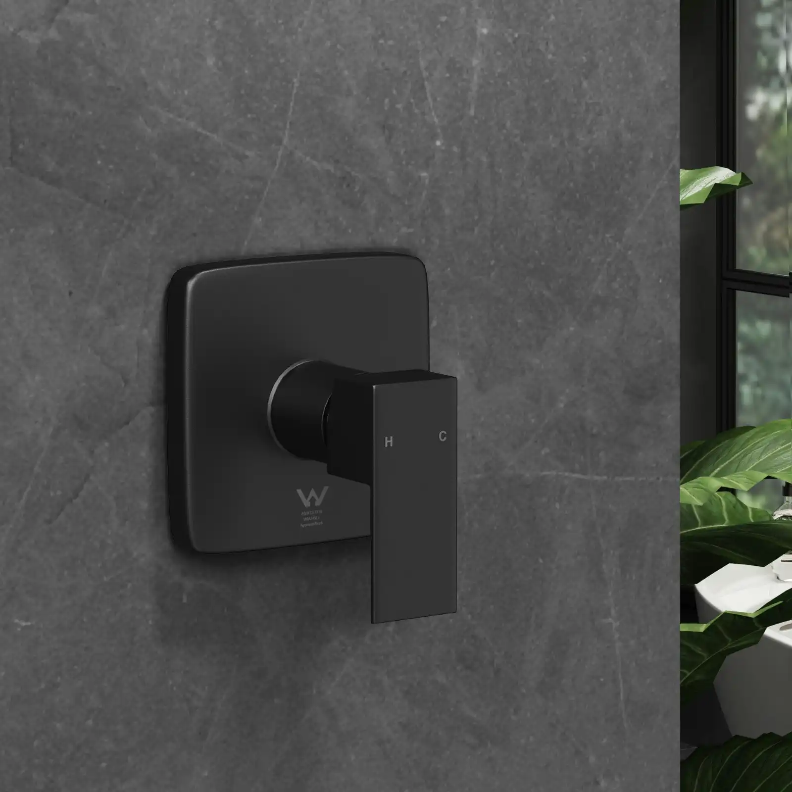 Welba Shower Mixer Tap Bathroom Wall Tapware Brass Tapware Square Black