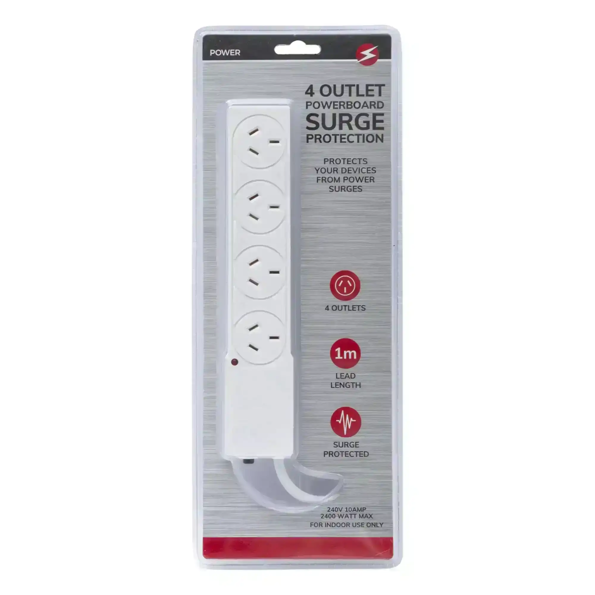 4 Outlet Powerboard With Surge Protection