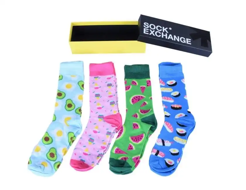 Novelty Socks Gift Box, 4pk Standard Socks - Yellow Box