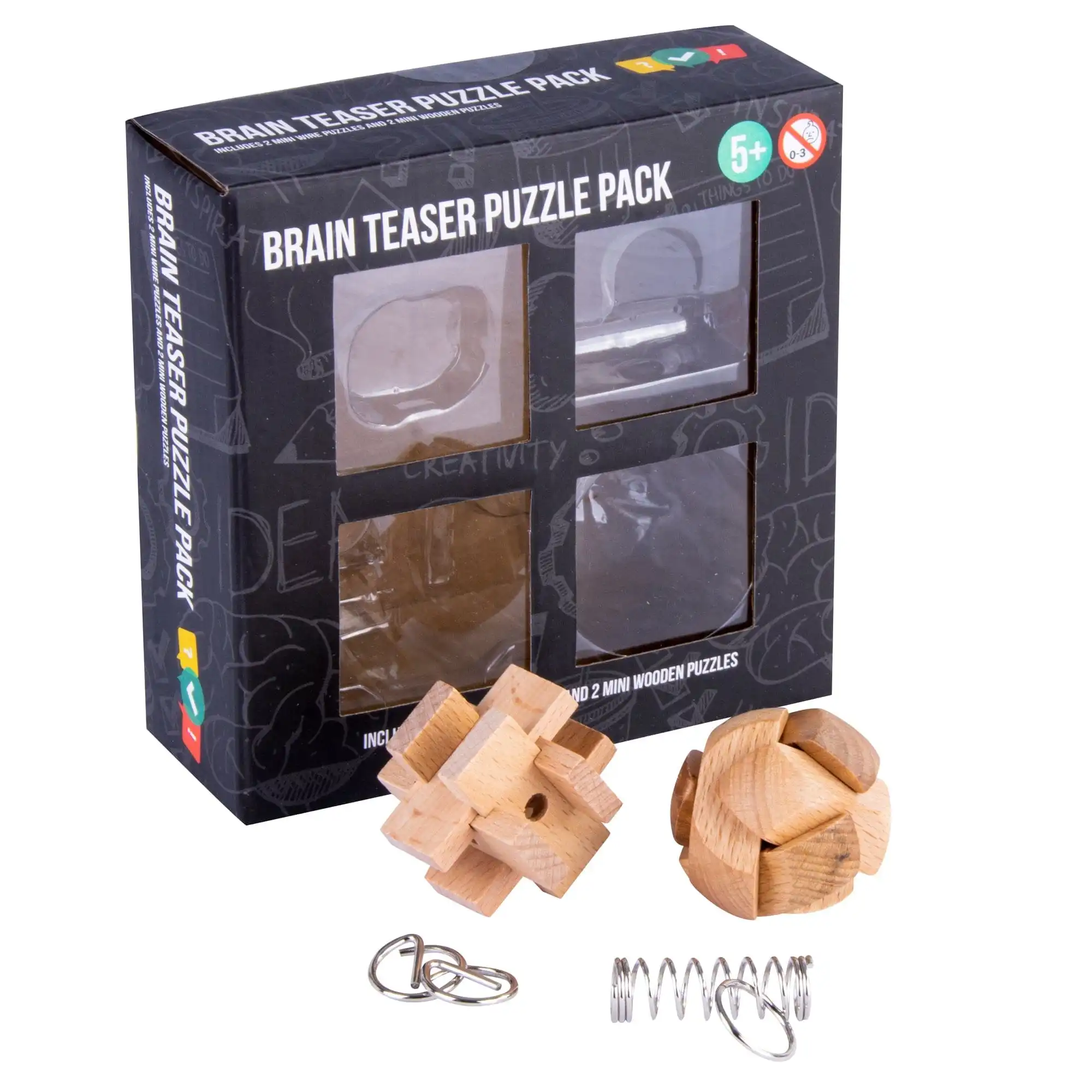 Mini Brain Teaser Puzzle 4 Pack
