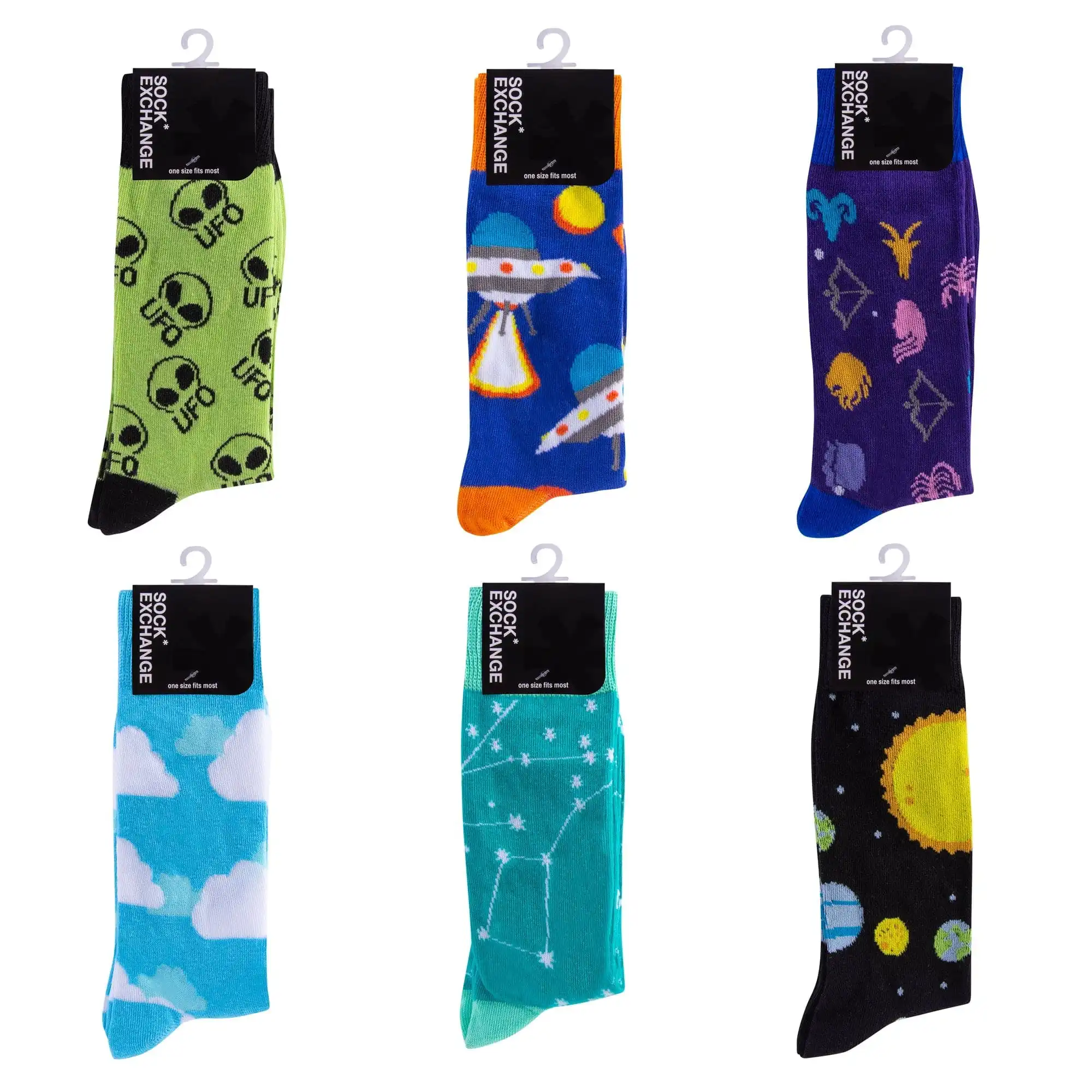 6 Pairs Fashion Novelty Funny Socks one Size 5-13 Men Socks Women Socks #6