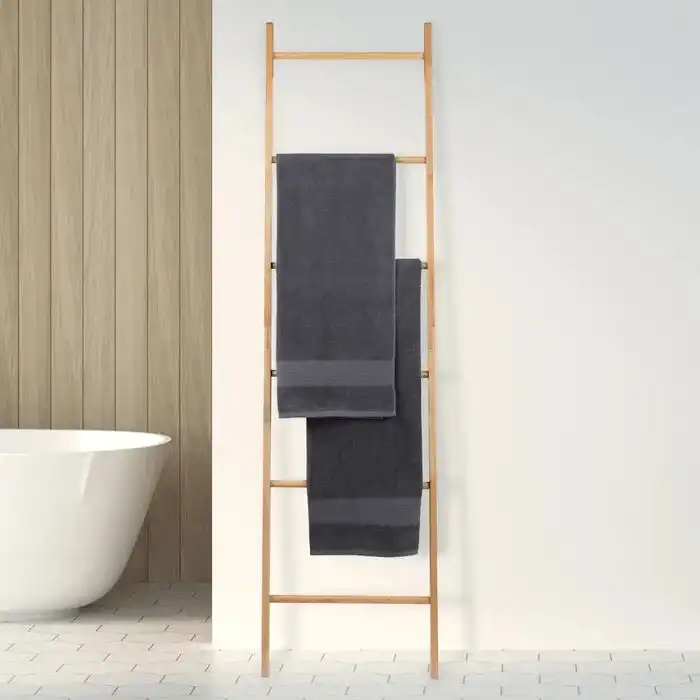 Bamboo 6 Step Towel Ladder - Freestanding 182cm