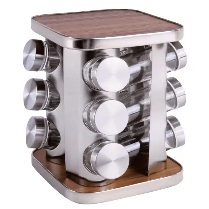 Clevinger Rotating Spice Rack Organiser with 12 Jars