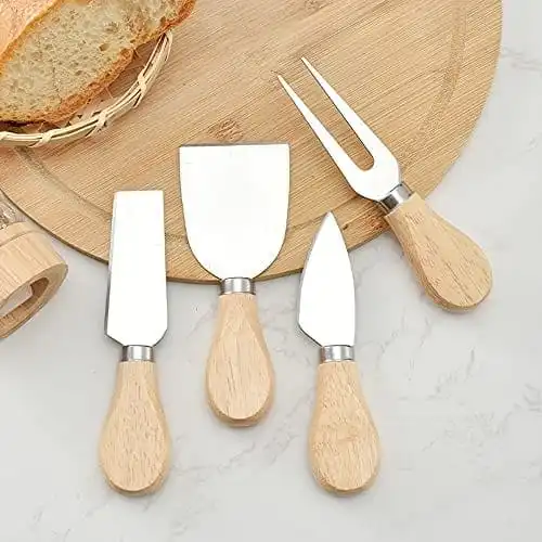 Clevinger Avalon 4 Piece Wood Handle Cheese Knife Set