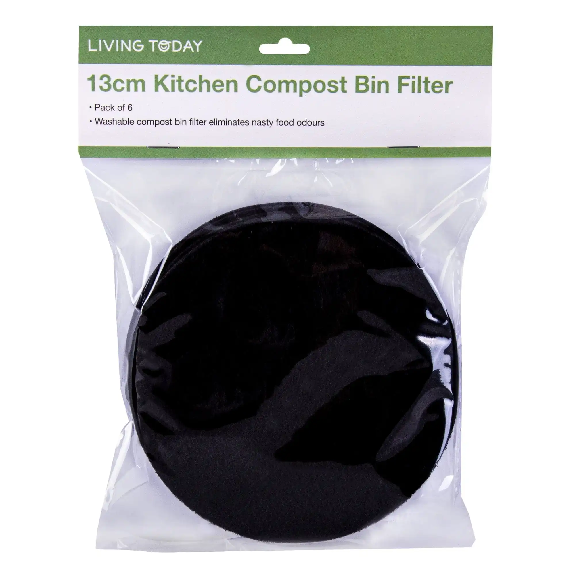 Living Today 6PC Kitchen Compost Bin Filter 13cm