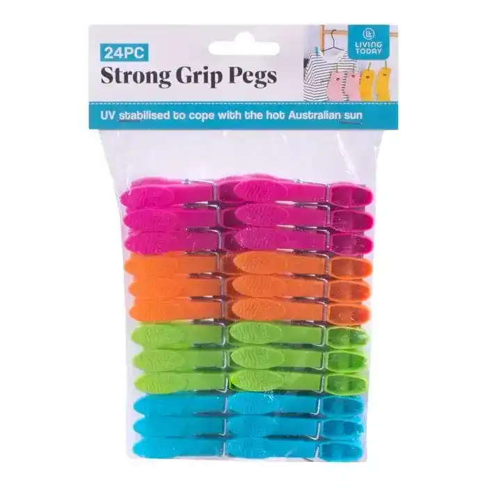100pc Sabco 7.5cm Strong Grip Clothes Pegs Laundry Hanging Clips/Pins Clamps