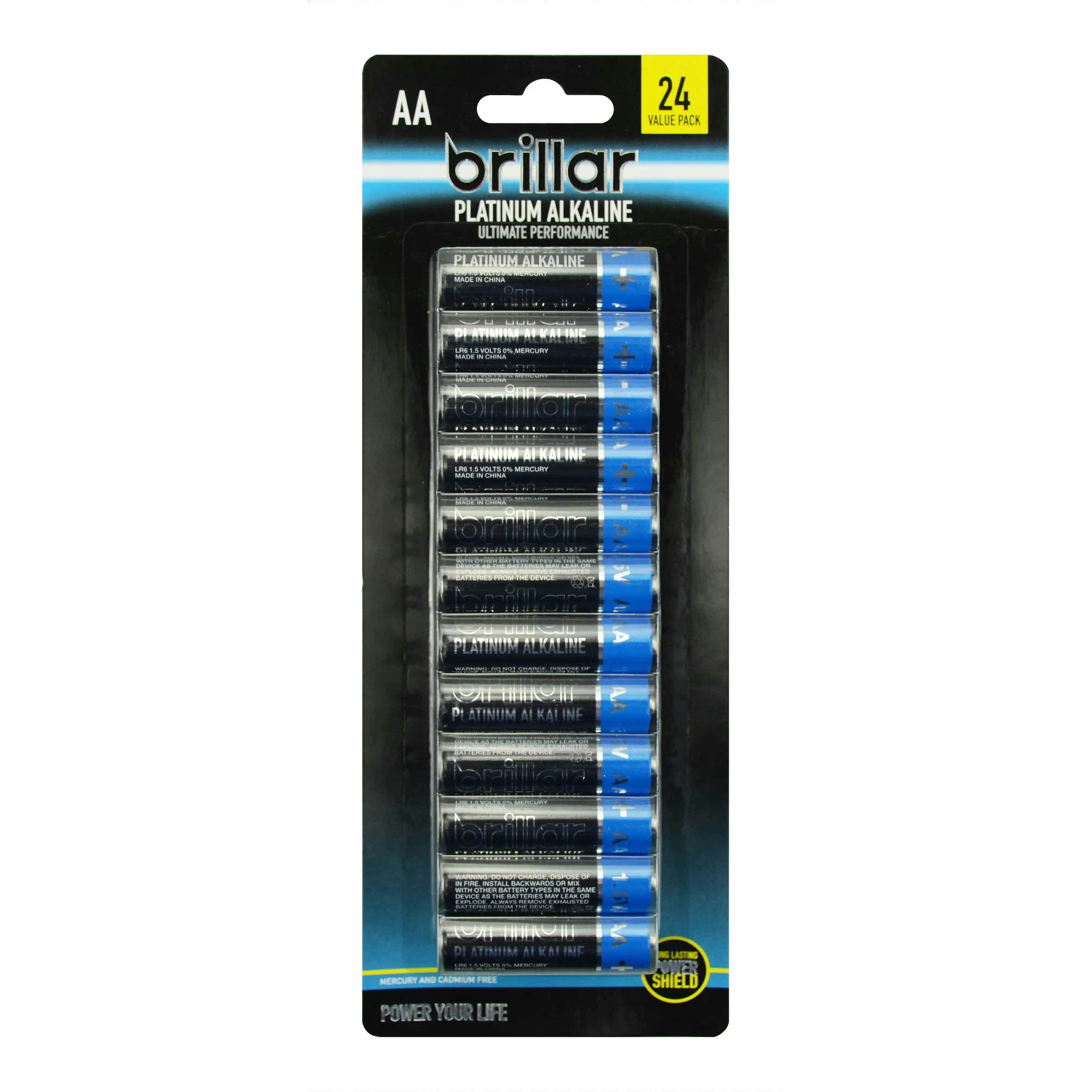 Brillar AA Platinum Alkaline Batteries 24 Pack