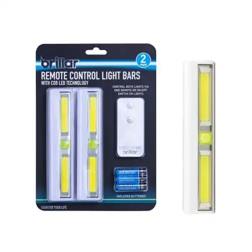 200 Lumens Remote Controlled Cabinet Light Bars 2pk