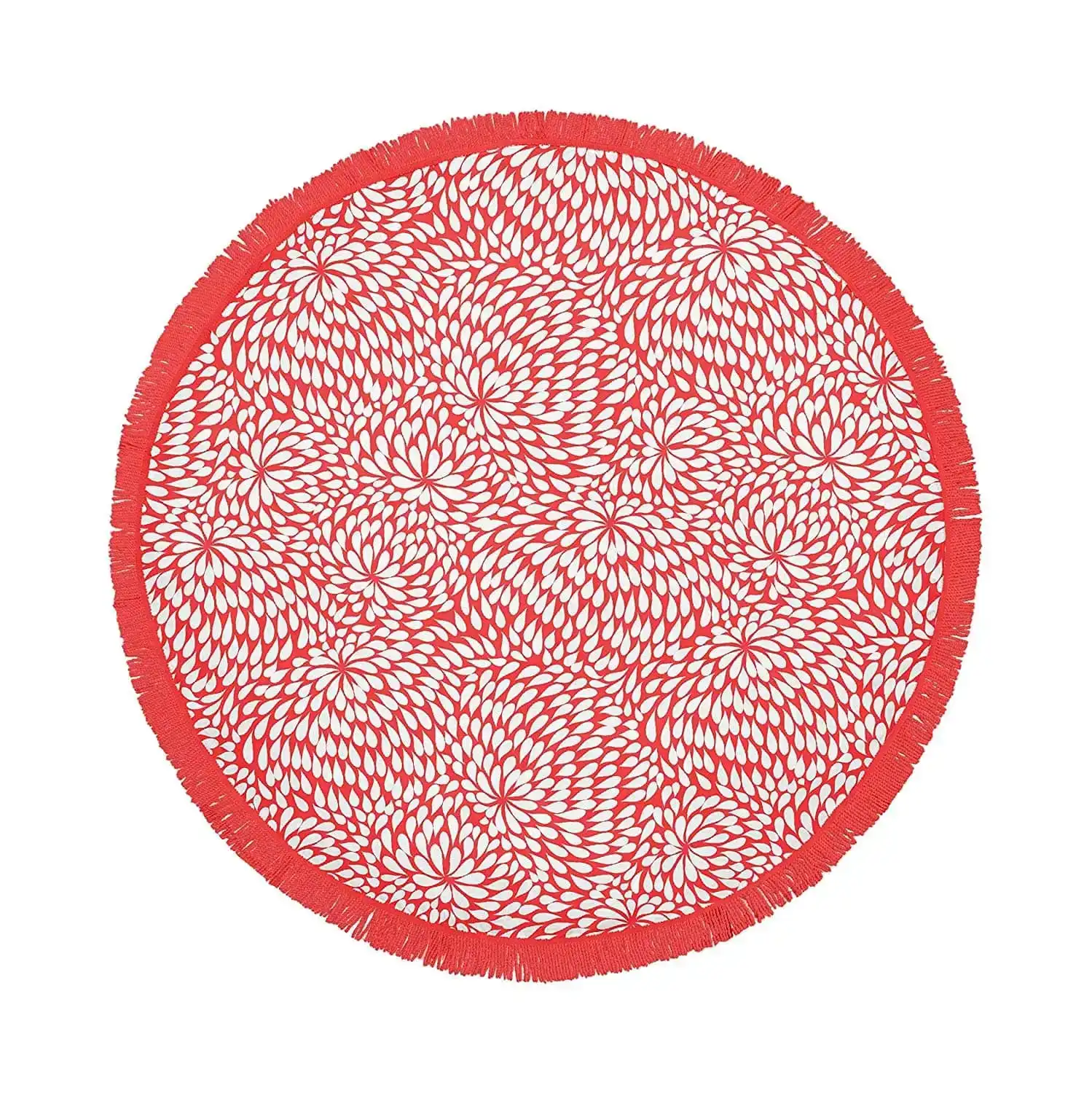 Round Beach Towel with Tinsel - Red