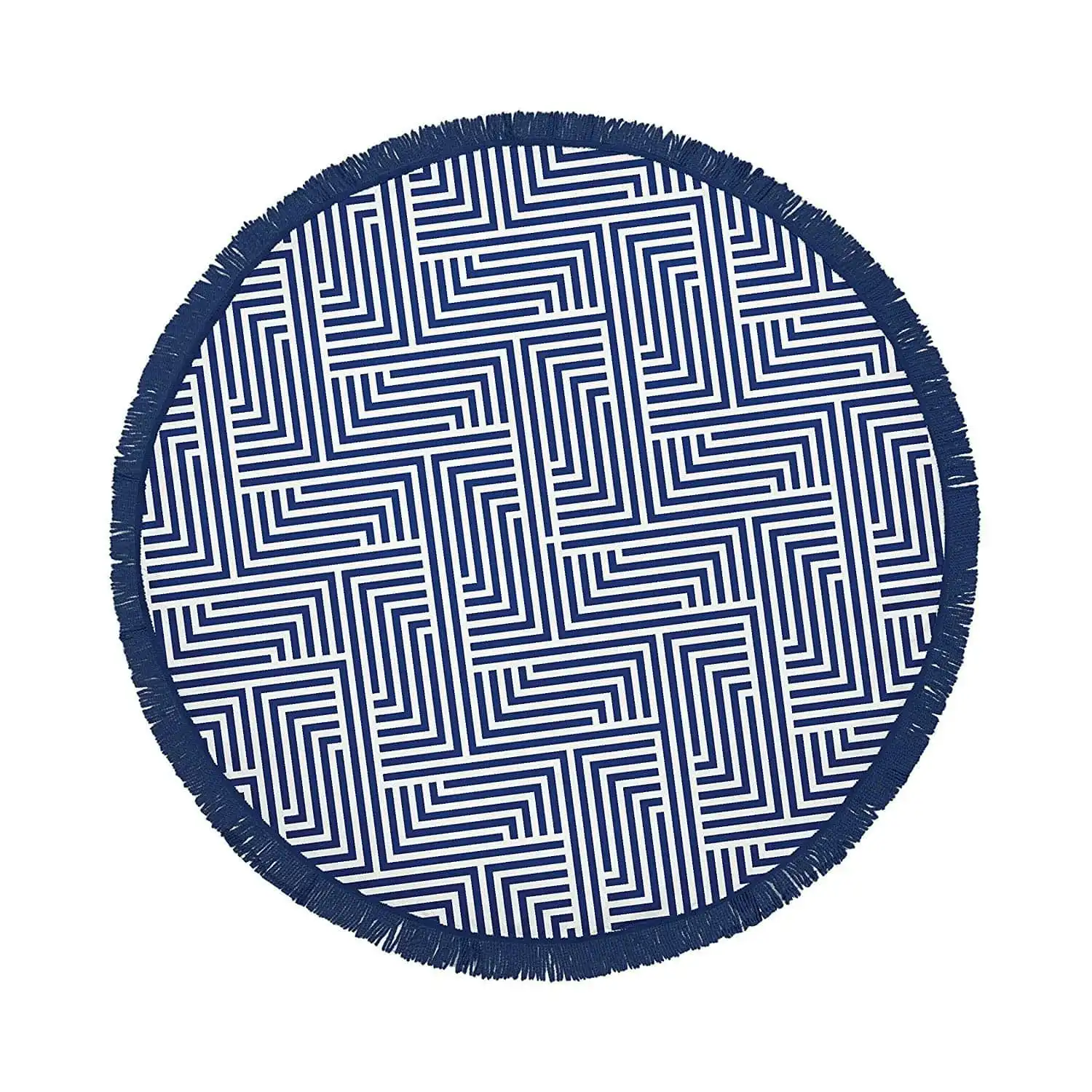 Round Beach Towel with Tinsel - Blue