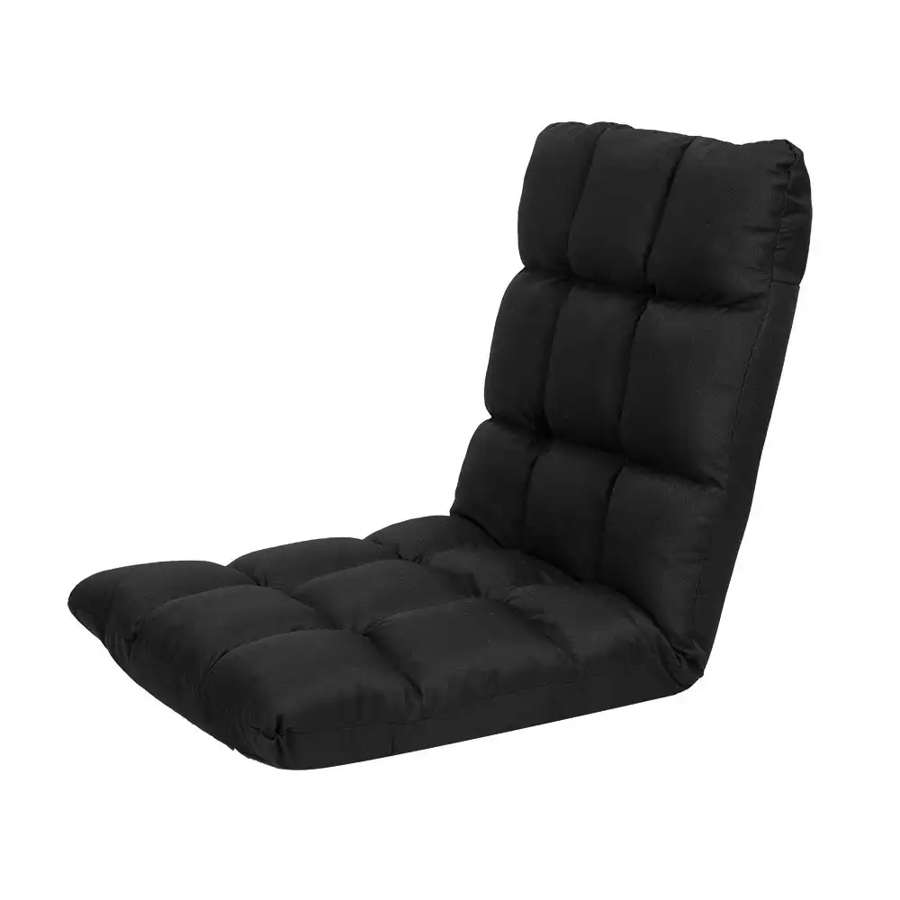 Adjustable Floor Gaming Lounge Linen Chair 99x41x12cm Black