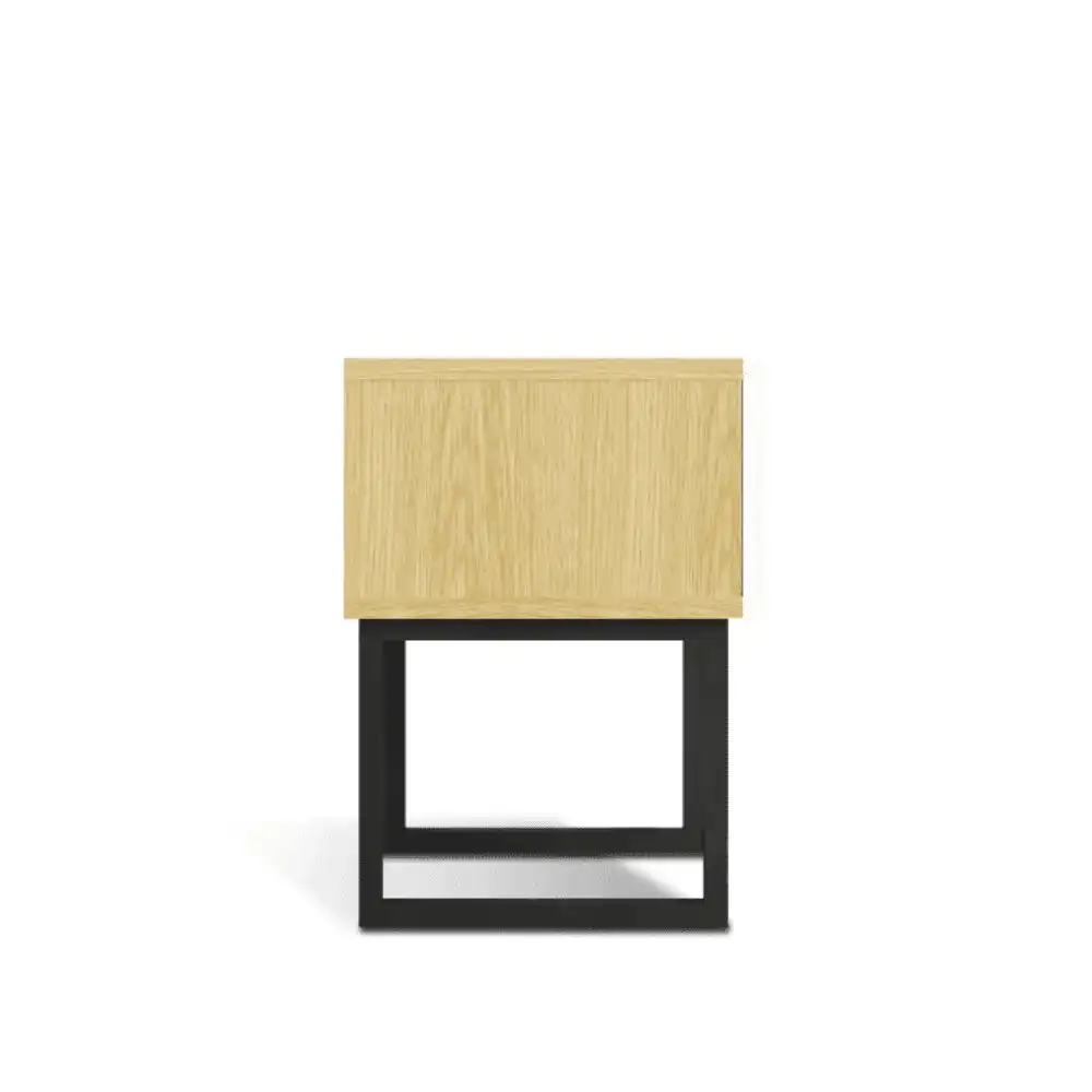 Jaxon Modern Bedside Nighstand Side Table W/ 1-Drawer - Oak/White