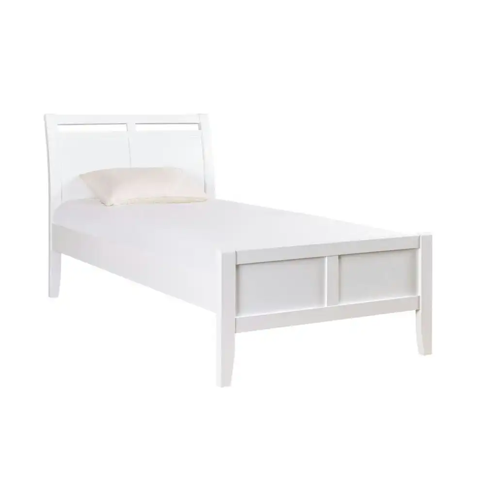 Celeste Hampton Solid Wooden King Single Size Bed - White