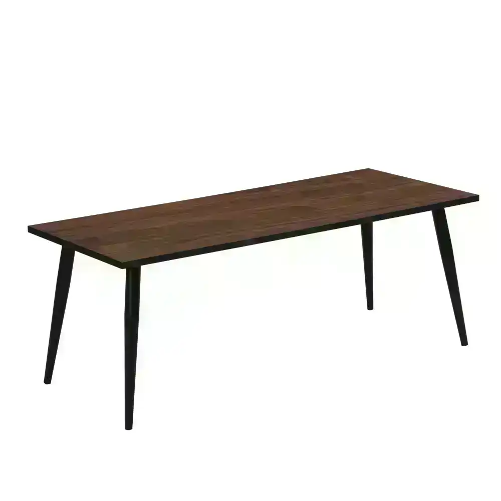 Gael Modern Rectangular  Wooden Coffee Table - Dark Oak/Black