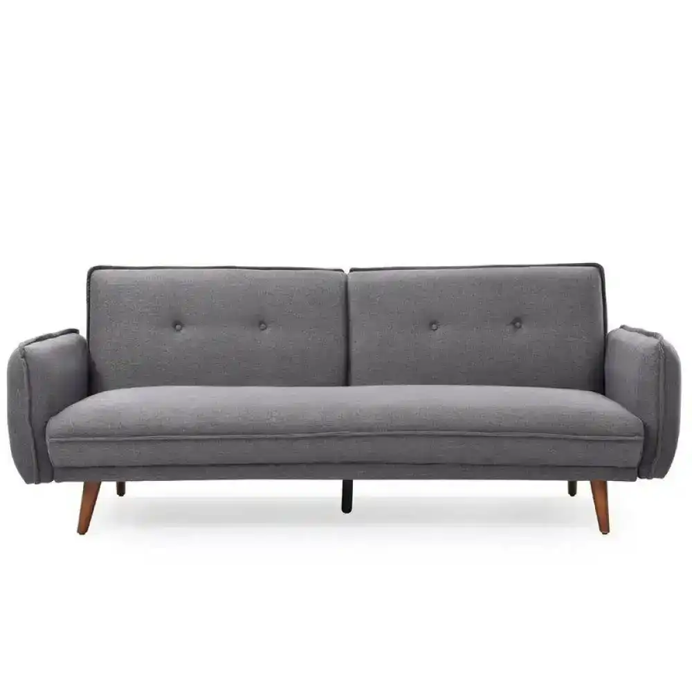 Cecil 3-Seater Fabric Sofa Bed - Dark Grey
