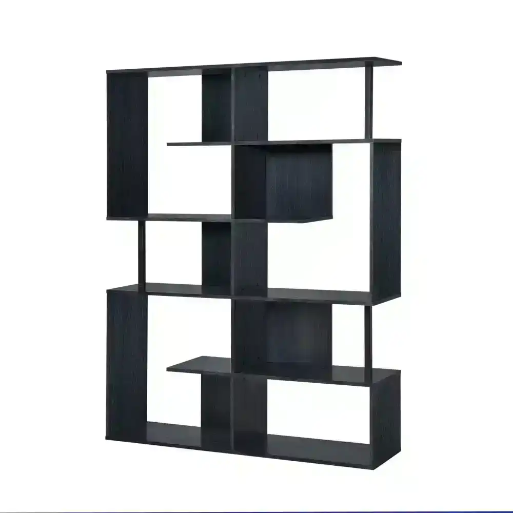 Amber Wooden 5-Tier Display Shelf Bookcase Storage Cabinet - Black