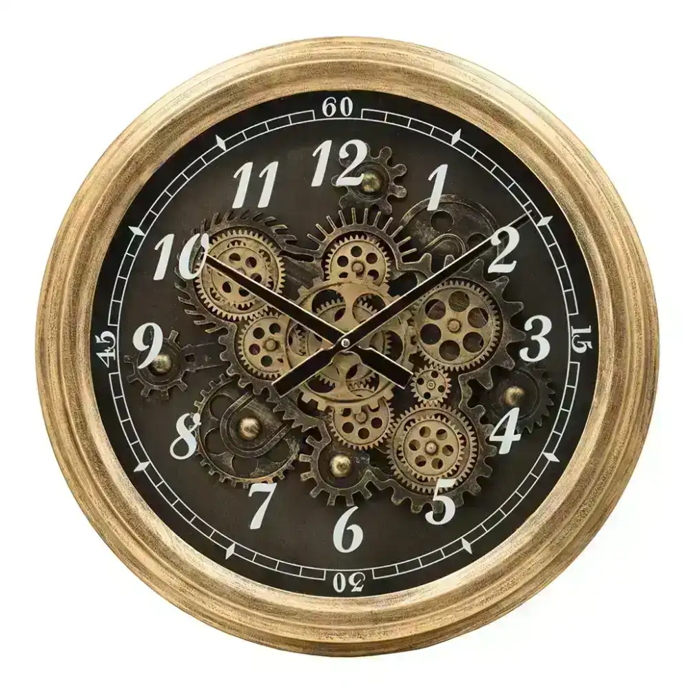 Argo Intricate 3D Moving Cogs Round Wall Clock 53CM