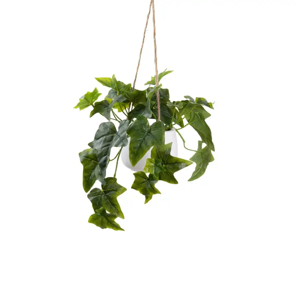 Glamorous Fusion Ivy Artificial Faux Plant Decorative 54cm In Small Hanging Pot