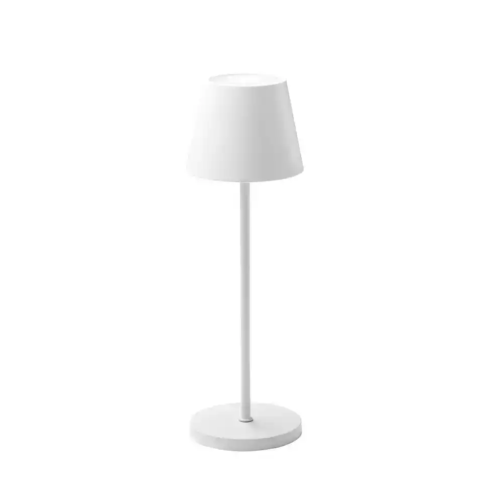 Sun Beams Portable RGB LED Table Desk Lamp Light Metal Shade - White