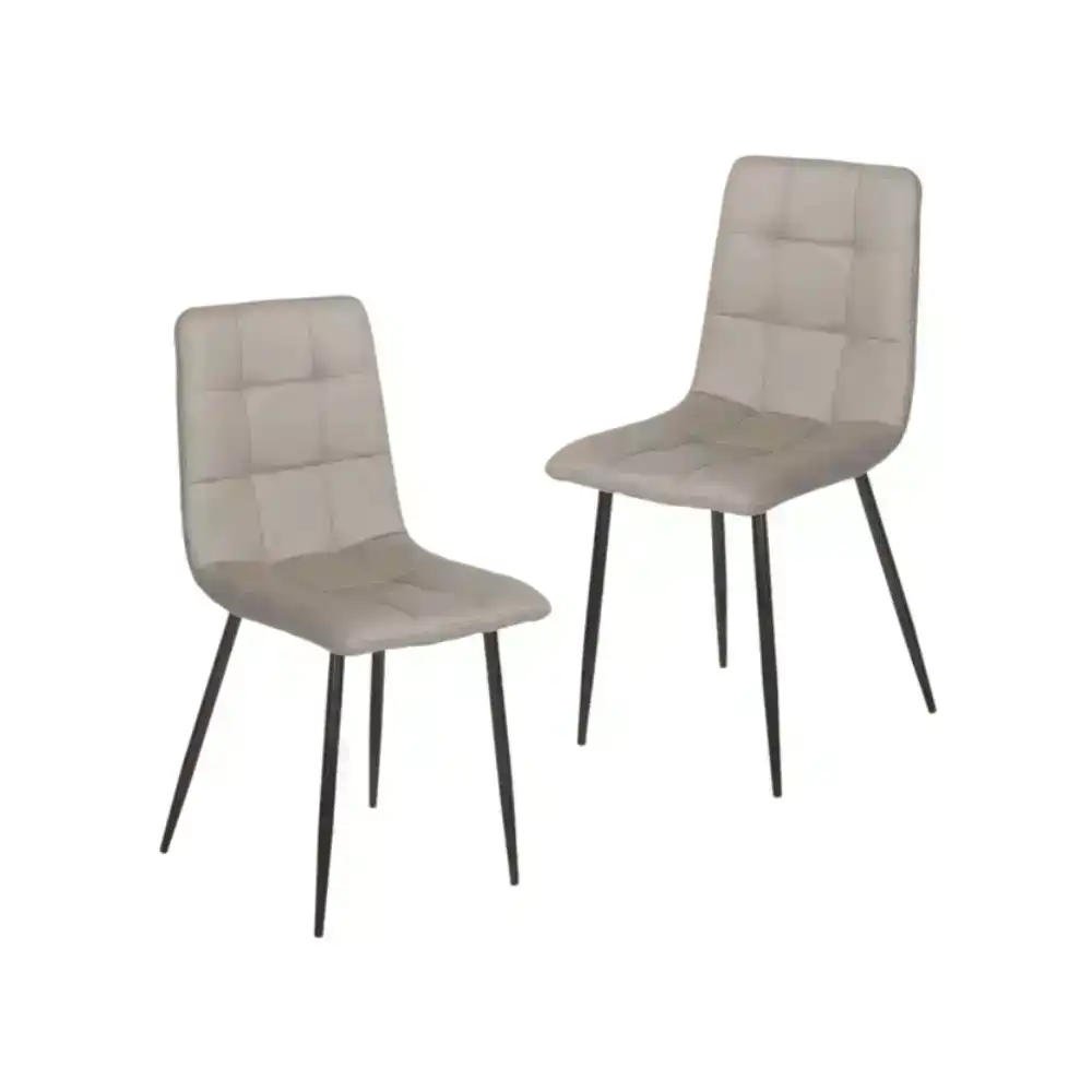 Set Of 2 Cristo Modern Ultrasuede Fabric Kitchen Dining Chair - Charcoal