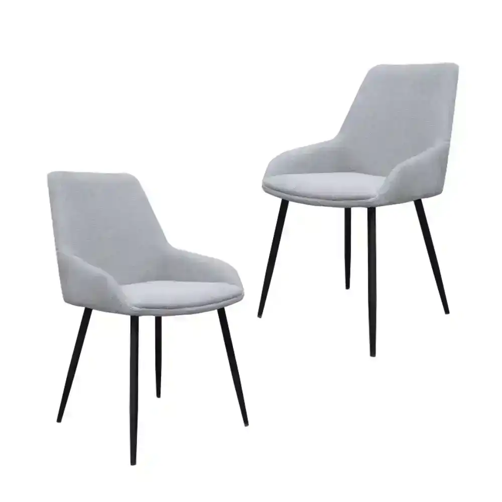 Set Of 2 Rica Modern Ultrasuede Fabric Kitchen Dining Chair - Natural