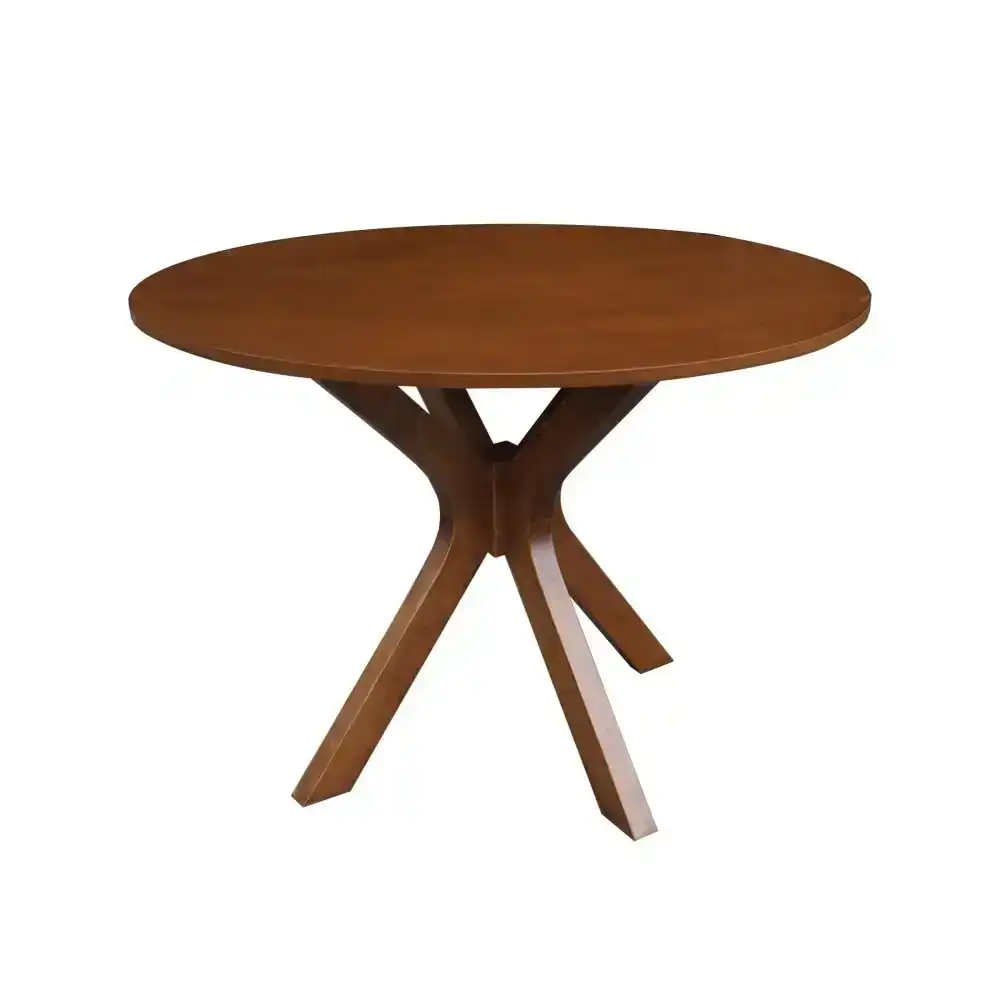 Gary Round Wooden Dining Table 105cm - Walnut