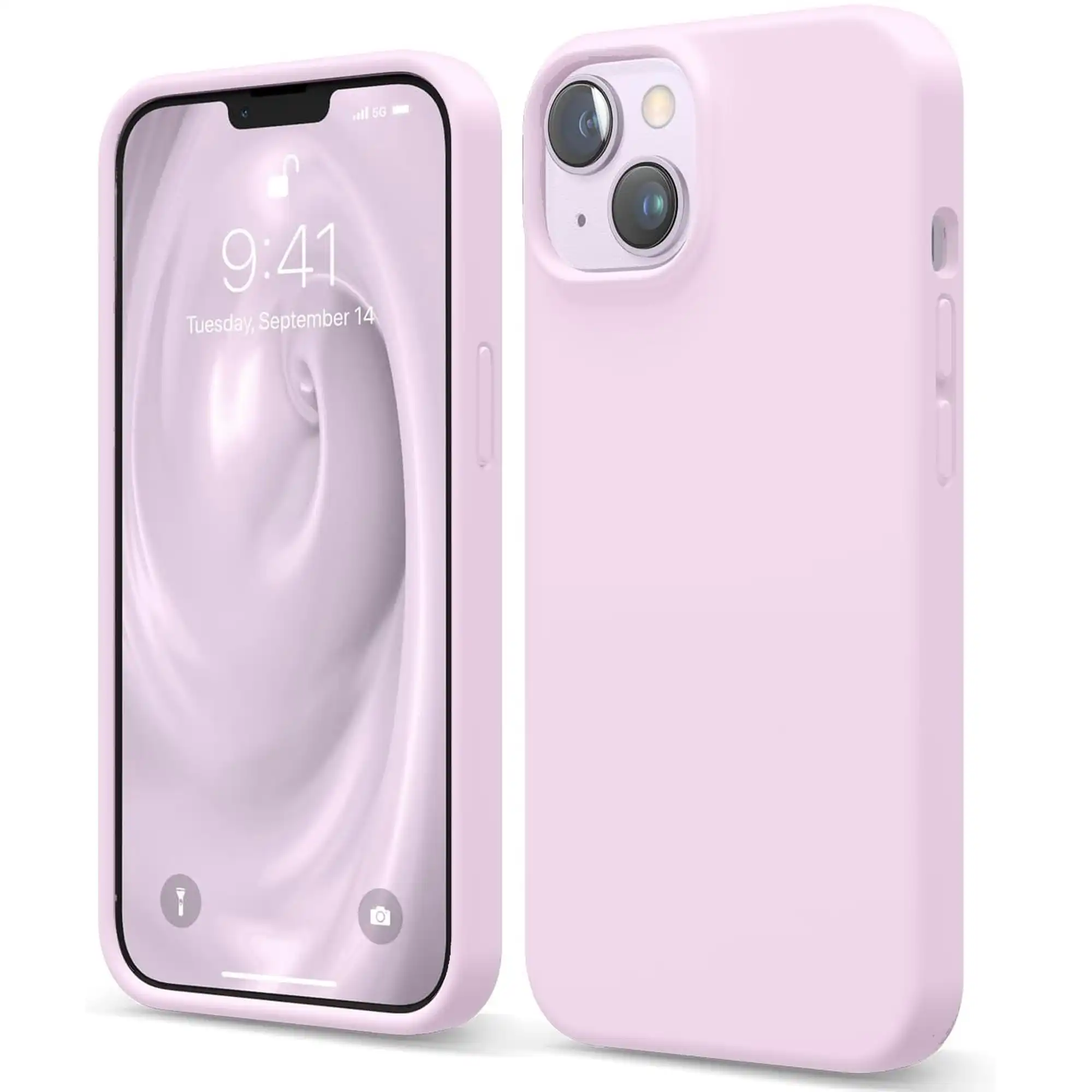 Premium Silicone Phone Case For iPhone 13 Shockproof Microfiber Lining - Lilac
