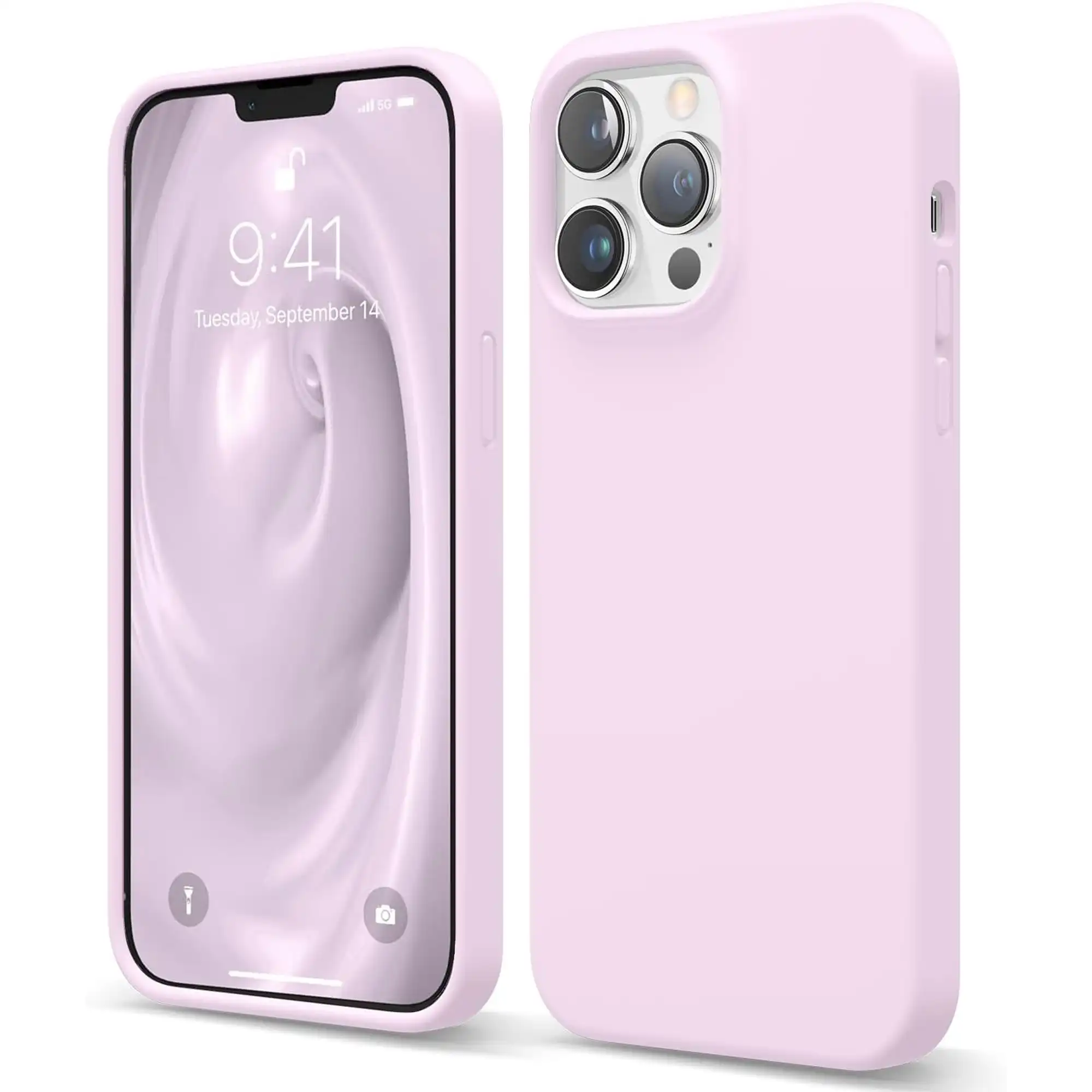 Premium Silicone Phone Case For iPhone 12 Pro Shockproof Microfiber Lining - Lilac