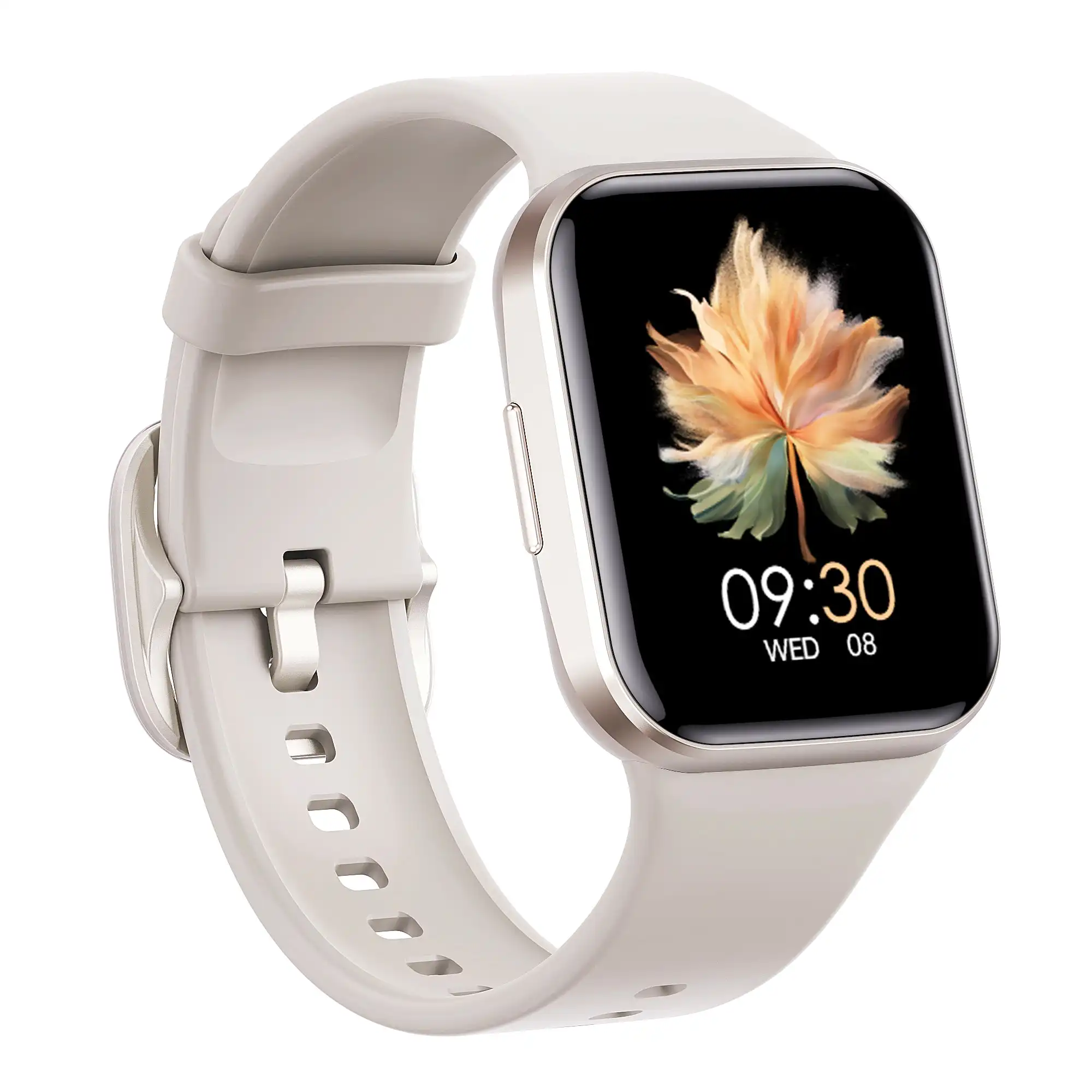 Bluetooth Smart Watch 1.6" TFT 2.5D Touch Screen Temperature Heart Rate Blood Pressure BT 5.0 - Silver