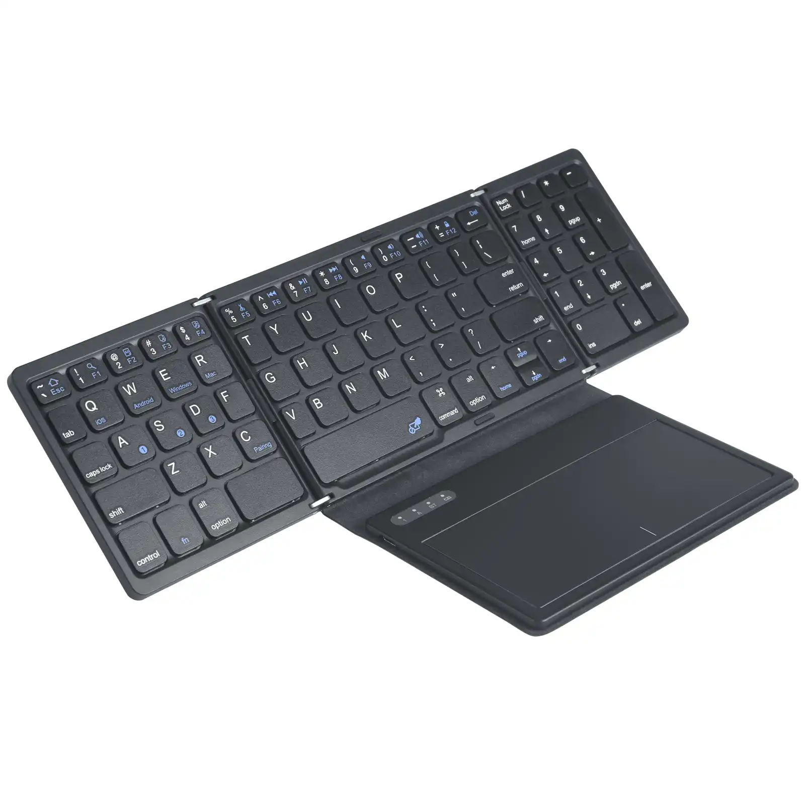 Todo Bluetooth Wireless Keyboard Touchpad Mouse 81 Key 3 Channel Mac Windows Android - Black