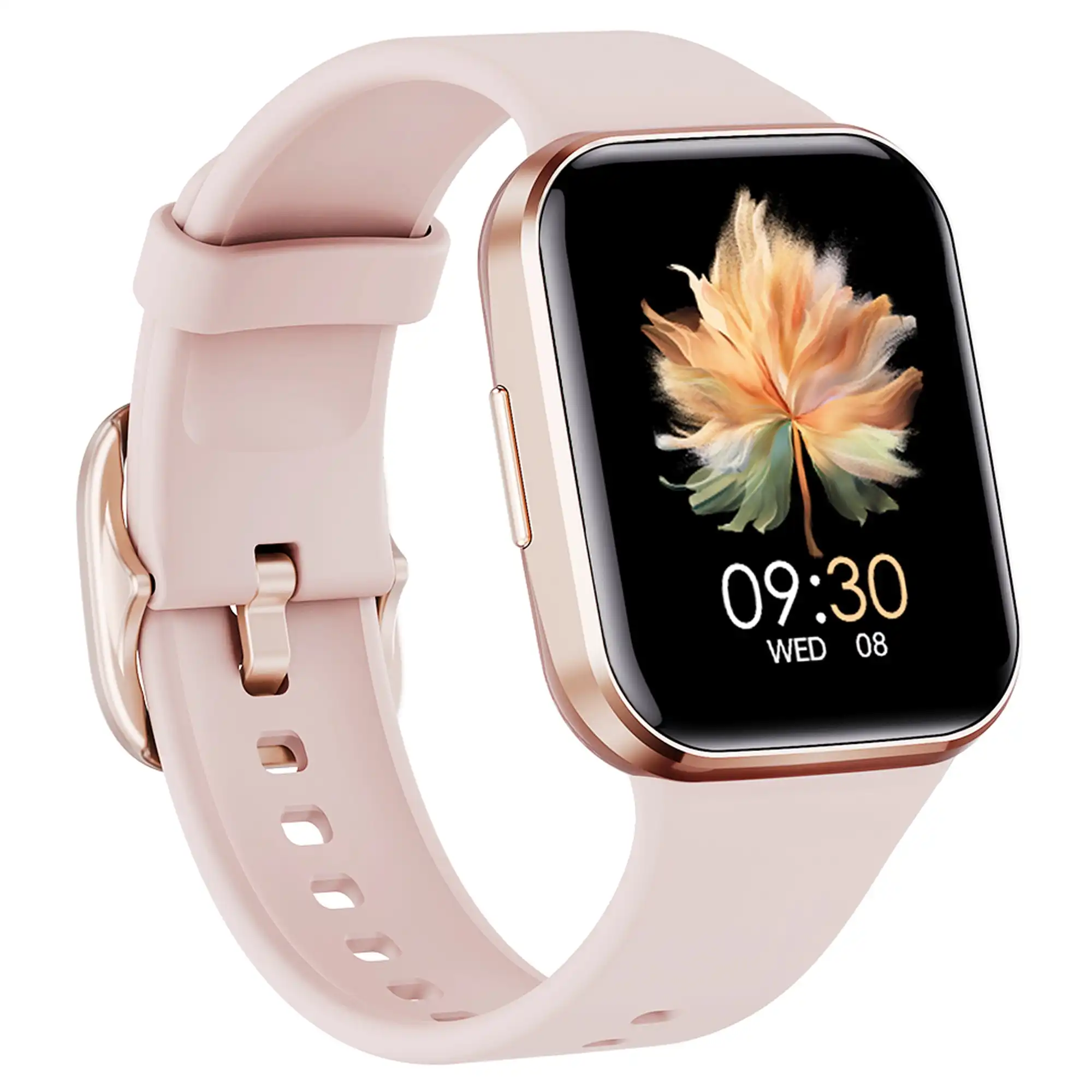 Bluetooth Smart Watch 1.6" TFT 2.5D Touch Screen Temperature Heart Rate Blood Pressure BT 5.0 - Pink