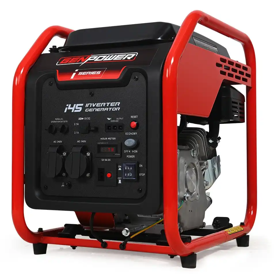 Genpower Portable Petrol Inverter Camping Construction Generator 4kW Max 3.5kW Rated, 212CC 4-Stroke