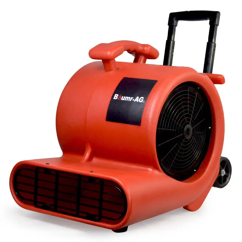 Baumr-AG Carpet Floor Dryer Air Mover Blower Fan, 3-Speed, 1400CFM, Commercial/Home, Telescopic Handle and Wheels
