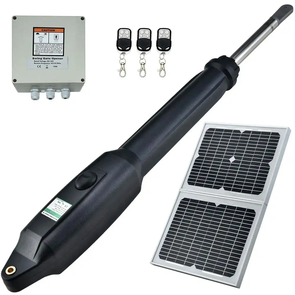 E-Guard Automatic Solar Electric Gate Opener Single Swing Arm Kit, 3x Remote Controllers