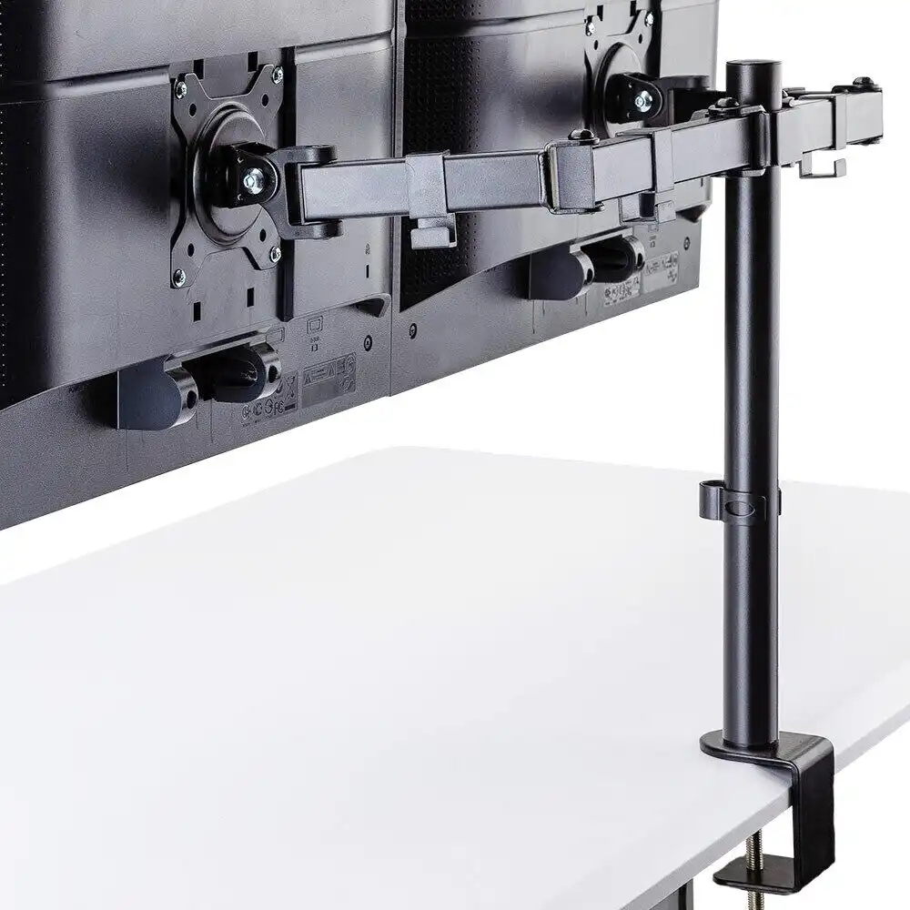 Fortia Desk Monitor Stand 2 Arm - Dual Computer Holder Screen Riser Bracket