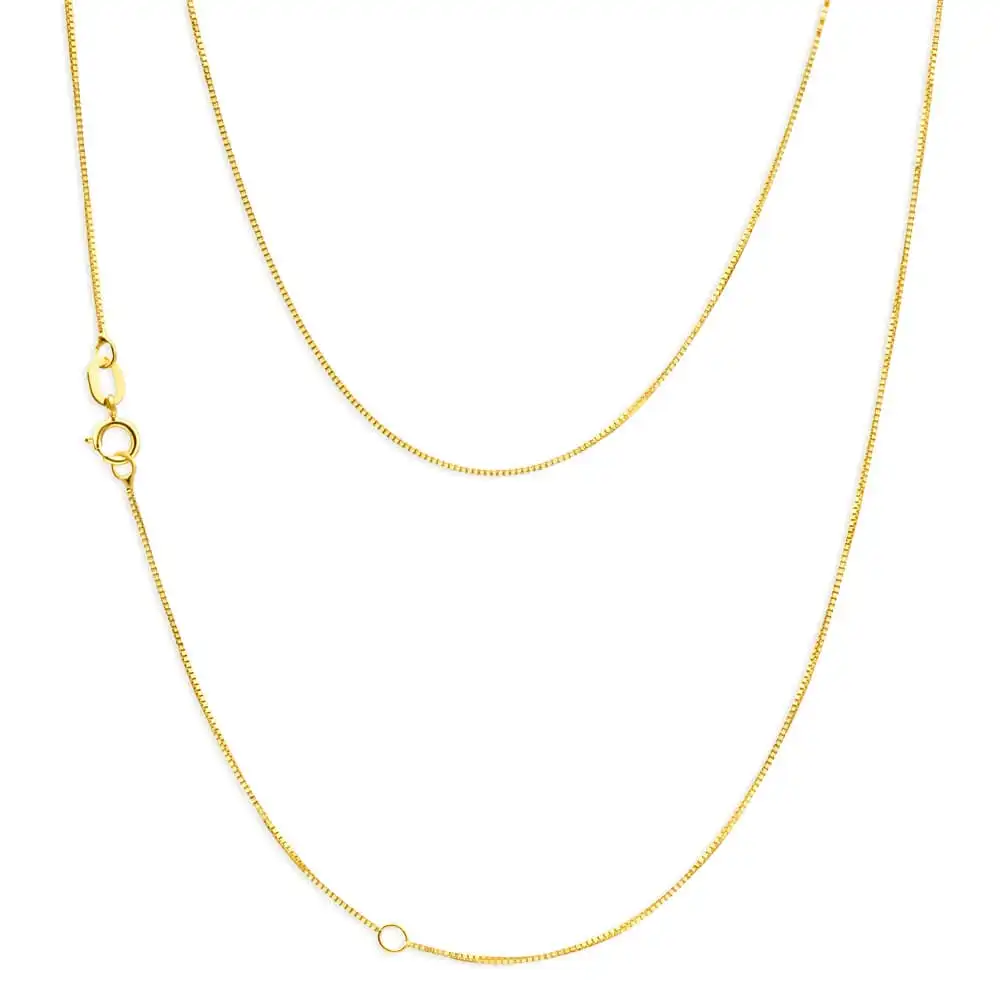 9ct Yellow Gold Box 45cm Chain with Extender