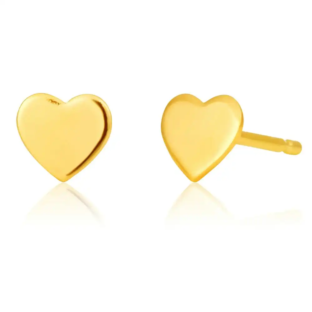 9ct Gold Silver Filled I Love You Heart studs 5mm Earrings