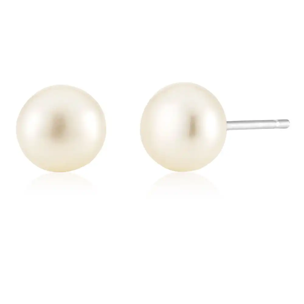 White 6mm Freshwater Pearl Stud Earrings