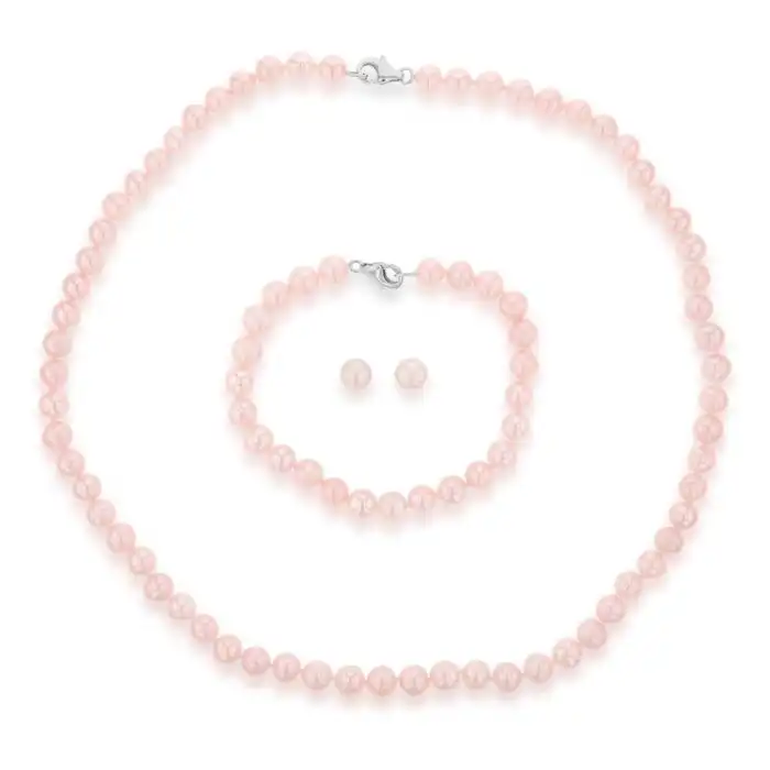 Pink Freshwater Pearl Boxed Set with Sterling Silver Clasp
