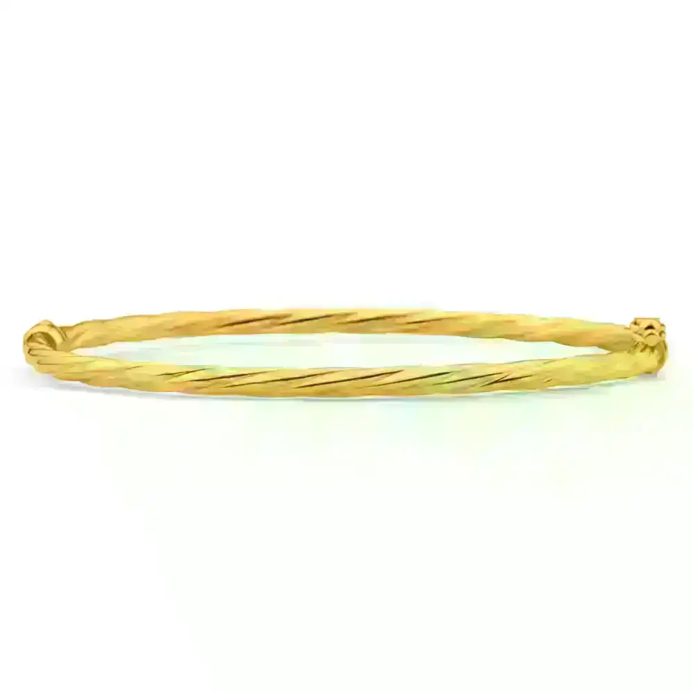 9ct Yellow Gold Silver Filled 3X60mm Bangle