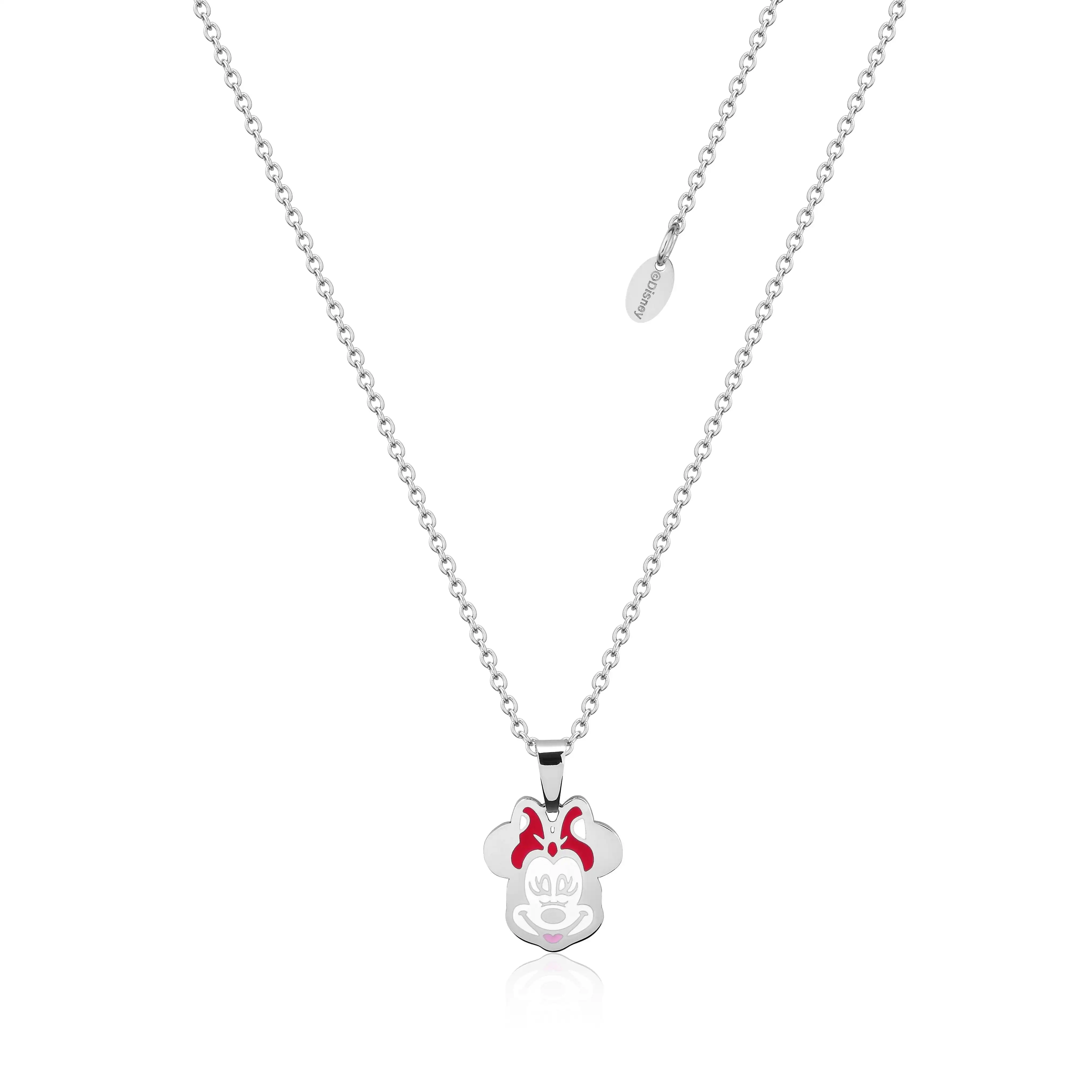 Disney Stainless Steel 47cm Animated Minnie Mouse Pendant on Chain