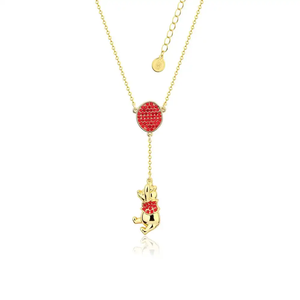 Disney Gold Plated Winnie The Pooh Balloon Pendant On 45+7cm Chain